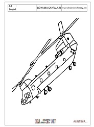 Helikopter boyama sayfaları